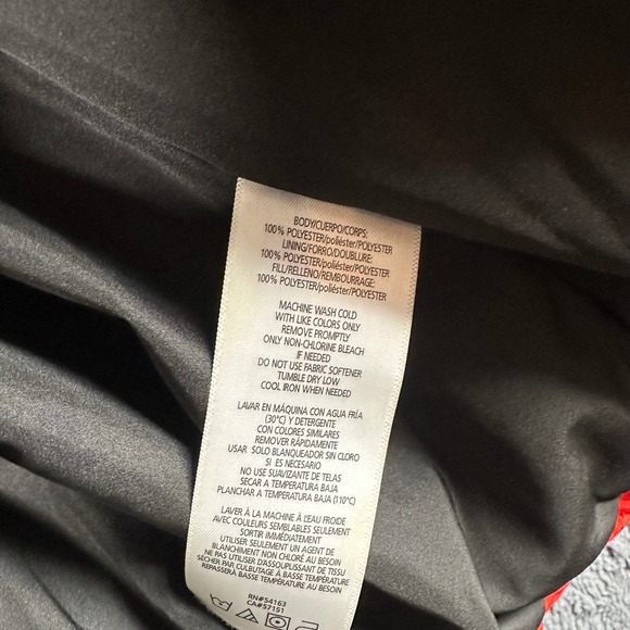 Calvin Klein Performance Puffer Jacket Inner Straps Orange Zip Hooded Women's XS - Picture 15 of 16